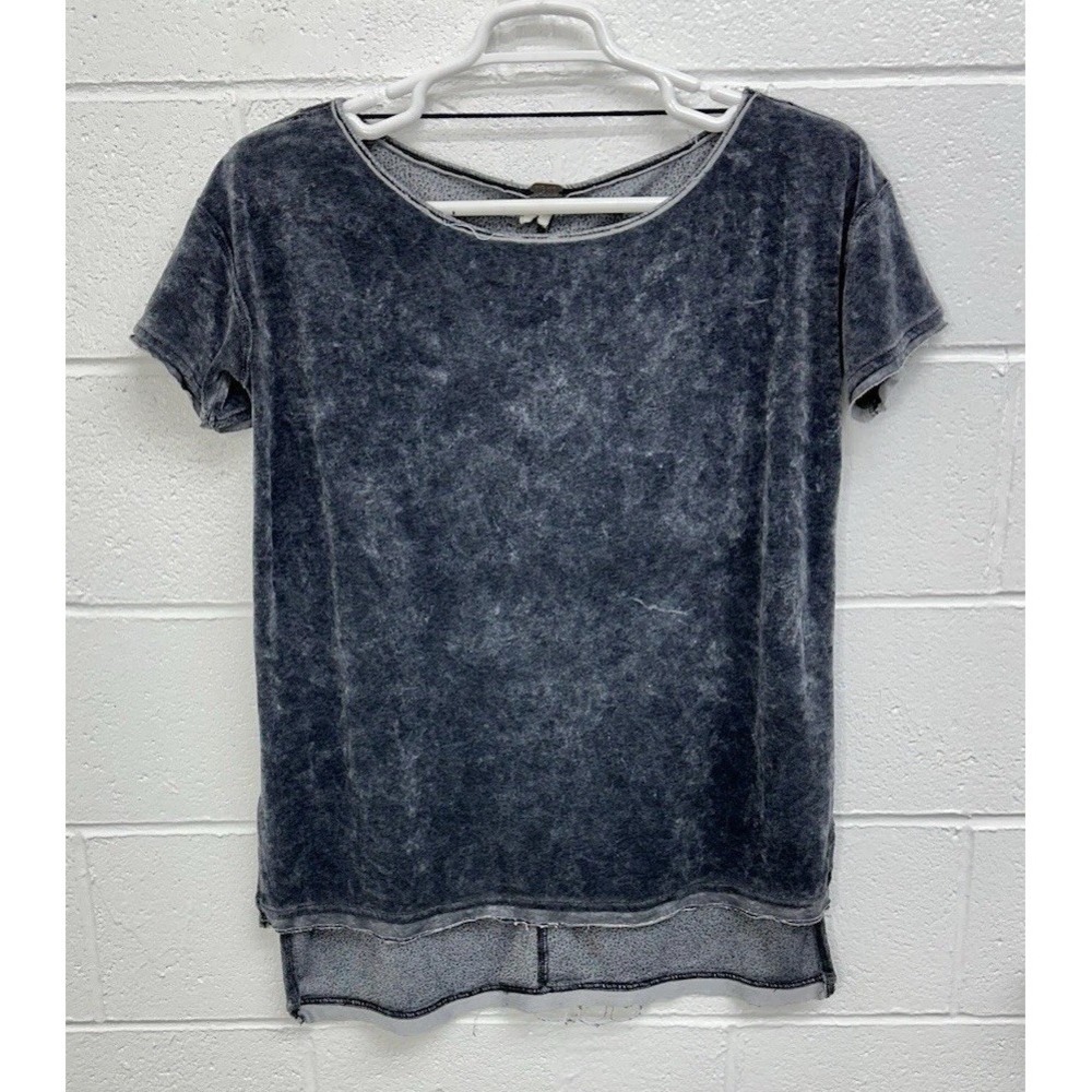 We The Free Doran Velvet Oversize Tee Gray Acid Wash‎ / Women's Small